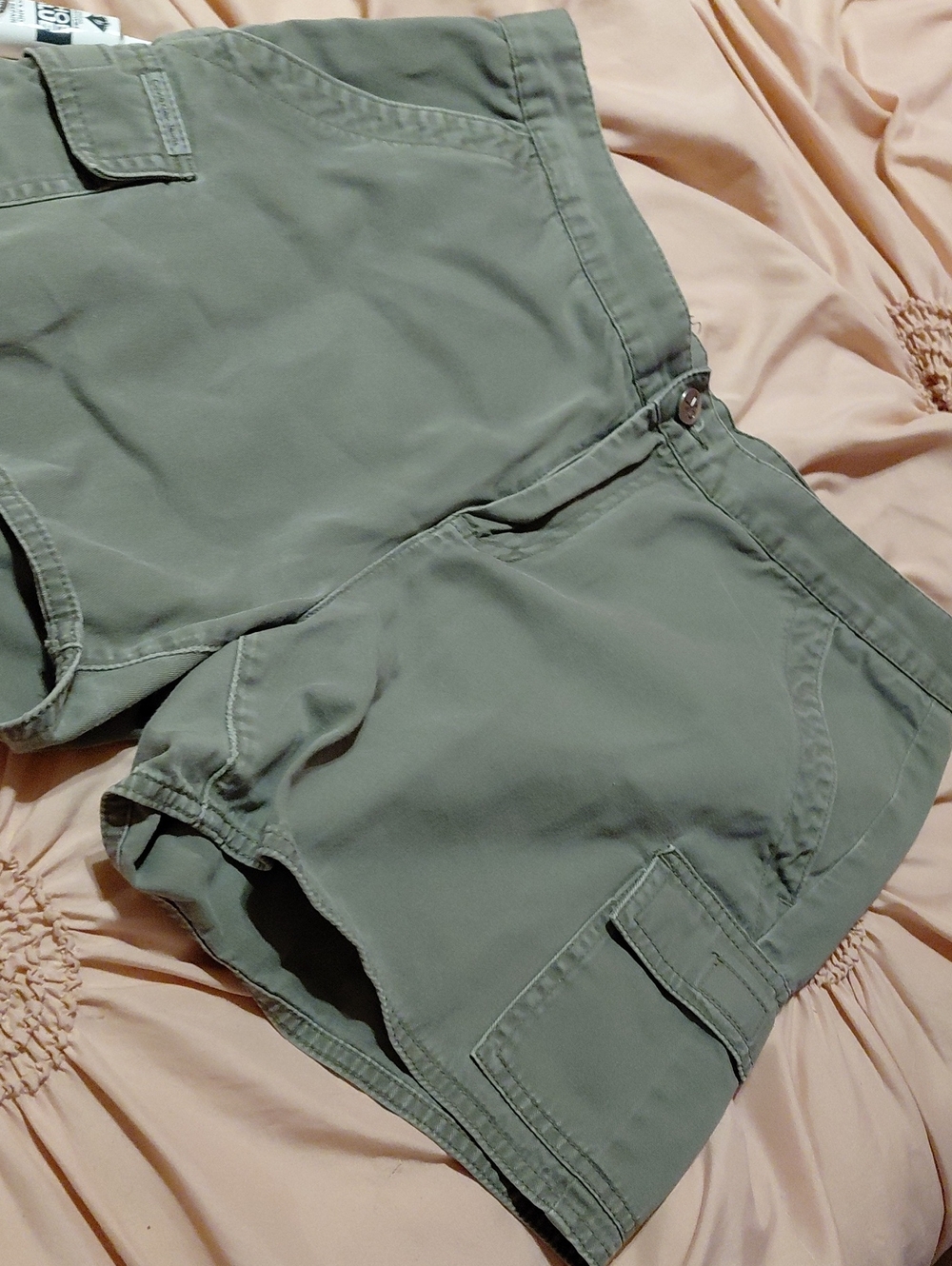 Calvin Klein Olive Green Cargo Shorts with Utility Pockets